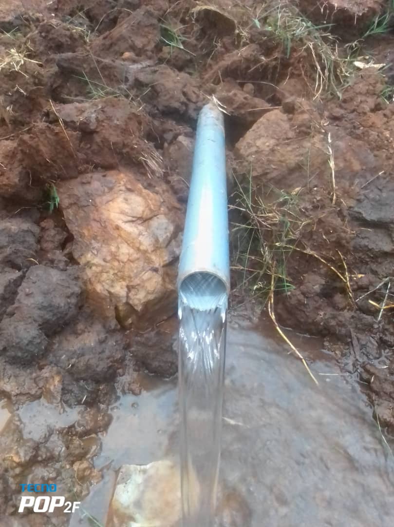 Water flowing from pipe